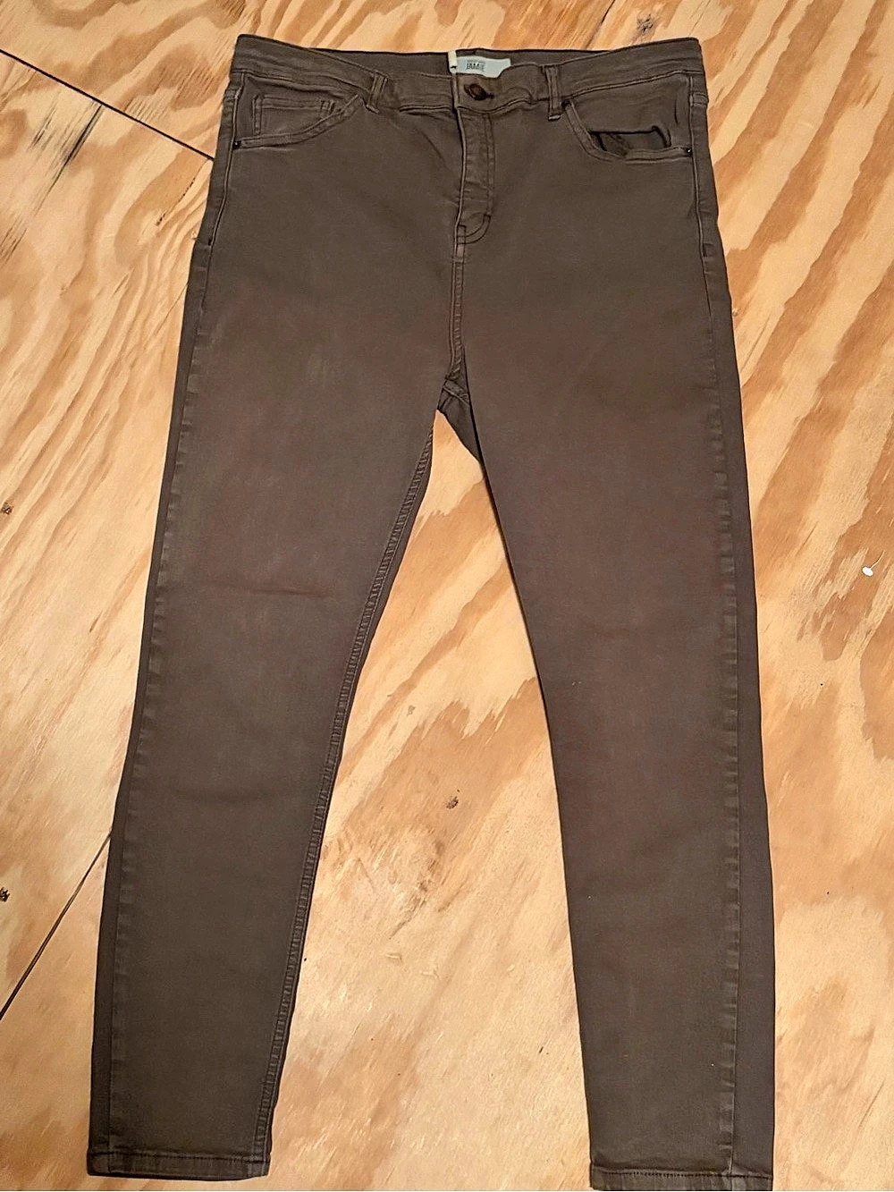 Topshop Jamie High Rise Skinny Jeans Brown Waist 34